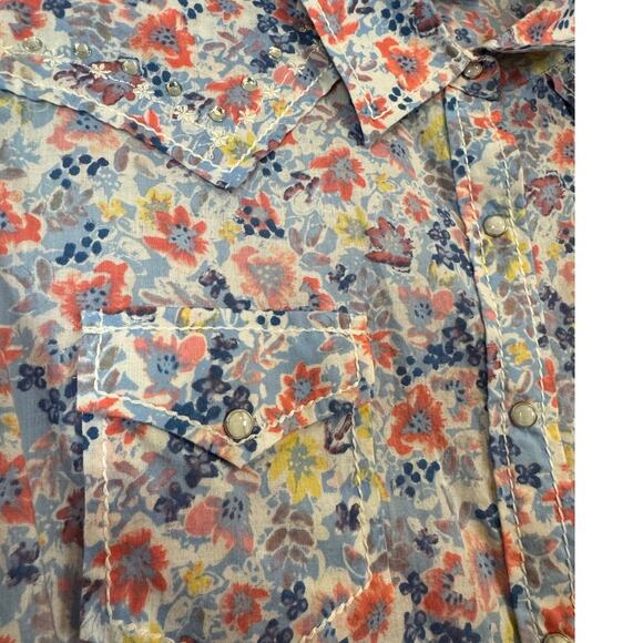 Ariat Women's Floral Western Shirt, Snap Closure, Long Sleeve, XL, Boho, 70s - Picture 6 of 8